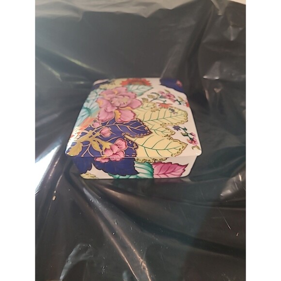 Horchow Vintage Porcelain Playing Card Holder With Flower Design 6.25" X 4.75" - Picture 2 of 6